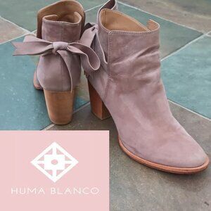 Huma Blanco Suede Leather Booties 